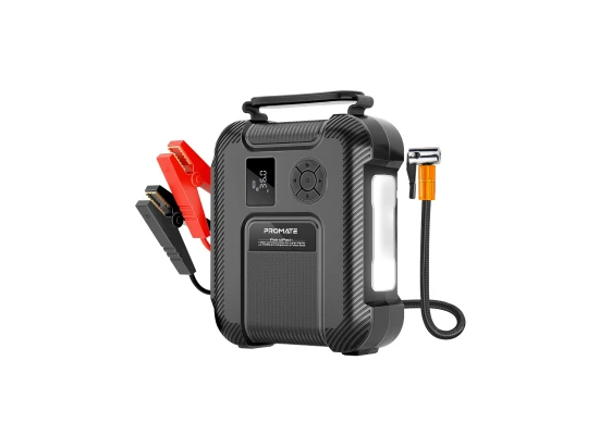 Promate PatrolPack  Jump Starter, Power Bank with 16000mAh Capacity, 150PSI Air Pump